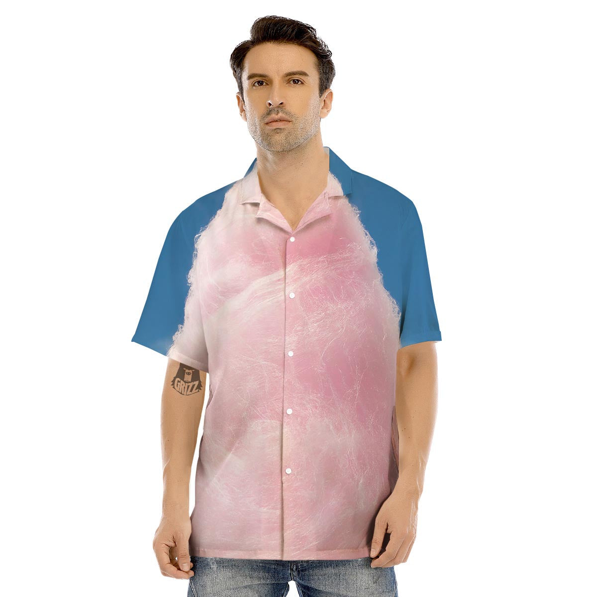 Cotton Candy Sweet Print Men's Hawaiian Shirt-grizzshop