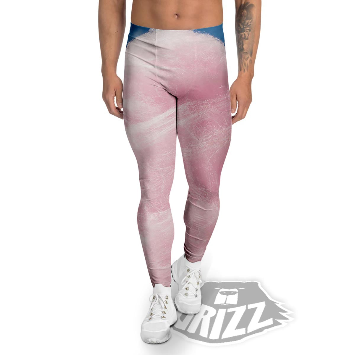 Cotton Candy Sweet Print Men's Leggings-grizzshop