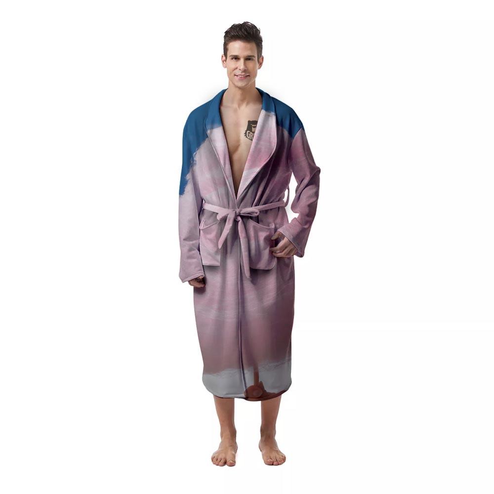 Cotton Candy Sweet Print Men's Robe-grizzshop