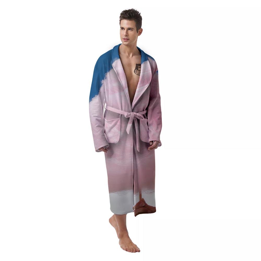 Cotton Candy Sweet Print Men's Robe-grizzshop
