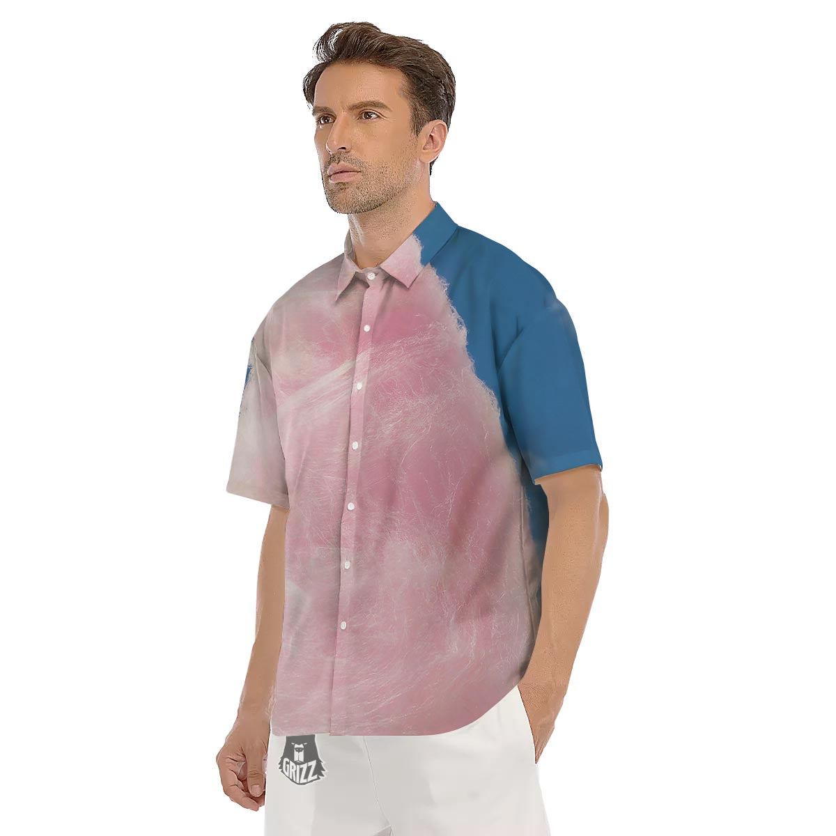 Cotton Candy Sweet Print Men's Short Sleeve Shirts-grizzshop