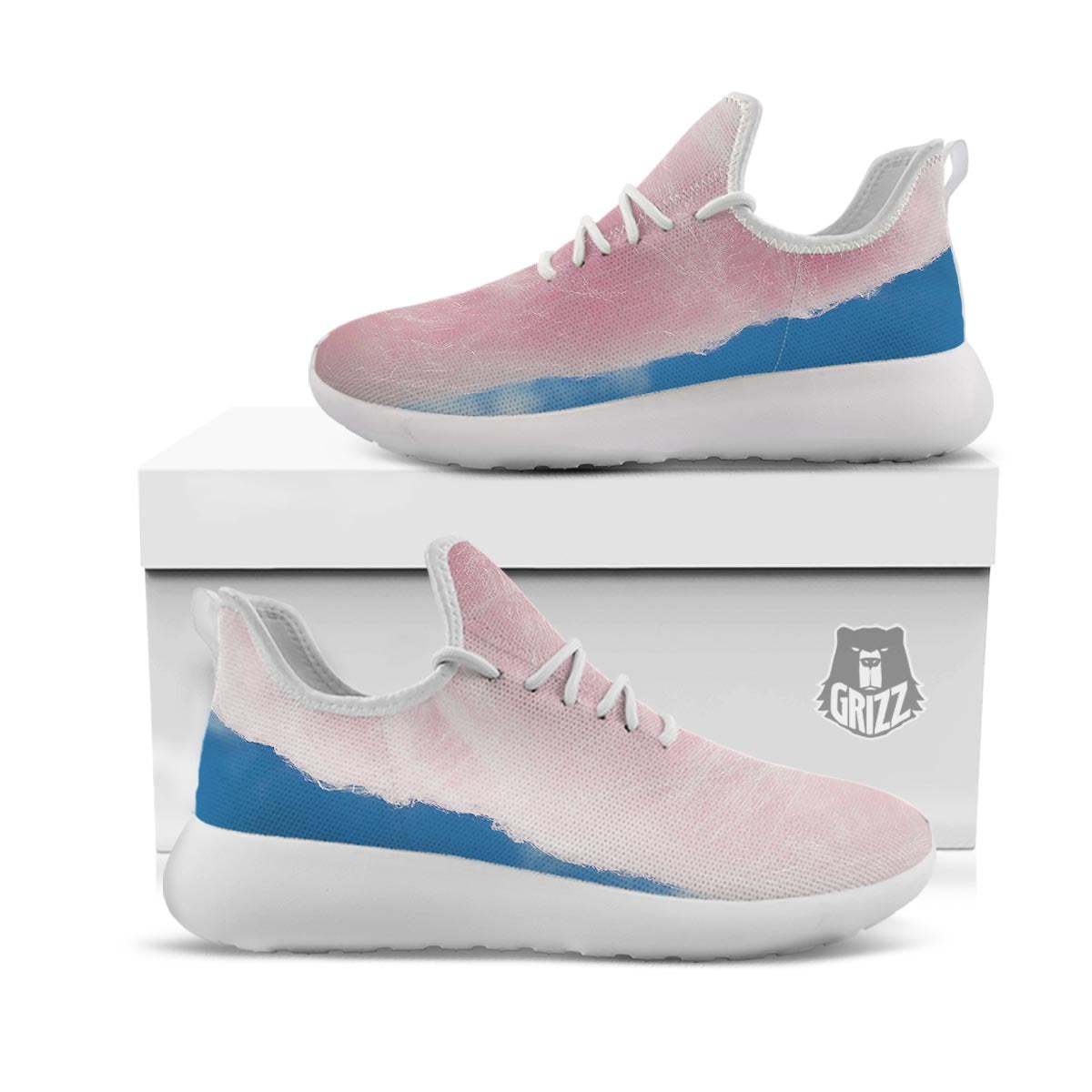 Cotton Candy Sweet Print White Athletic Shoes-grizzshop