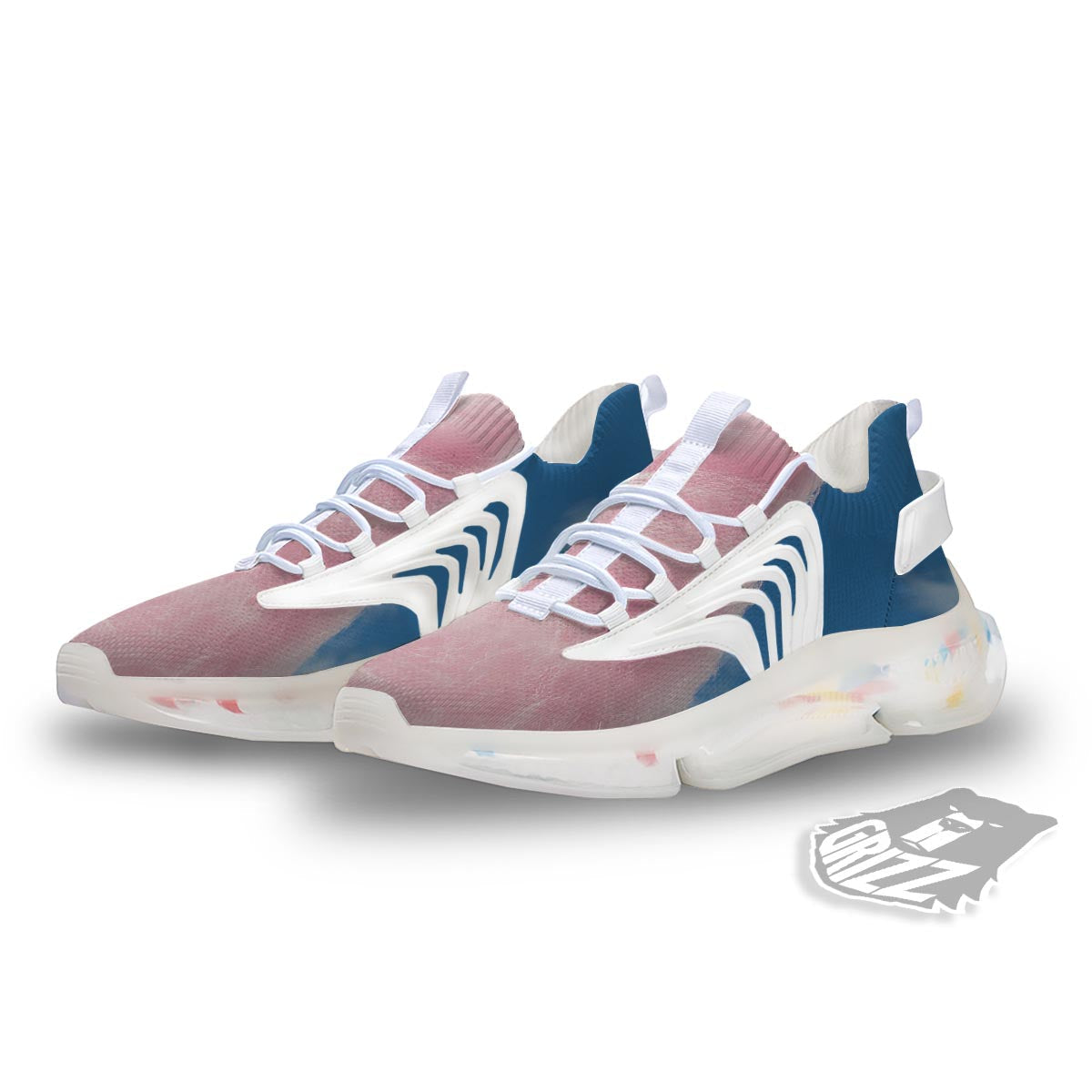 Cotton Candy Sweet Print White Gym Shoes-grizzshop