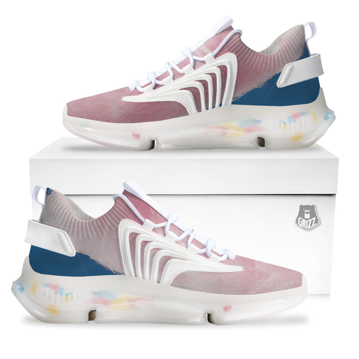 Cotton Candy Sweet Print White Gym Shoes-grizzshop