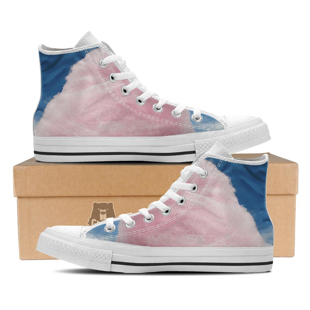 Cotton Candy Sweet Print White High Top Shoes-grizzshop