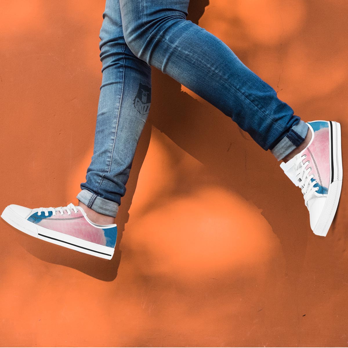 Cotton Candy Sweet Print White Low Top Shoes-grizzshop