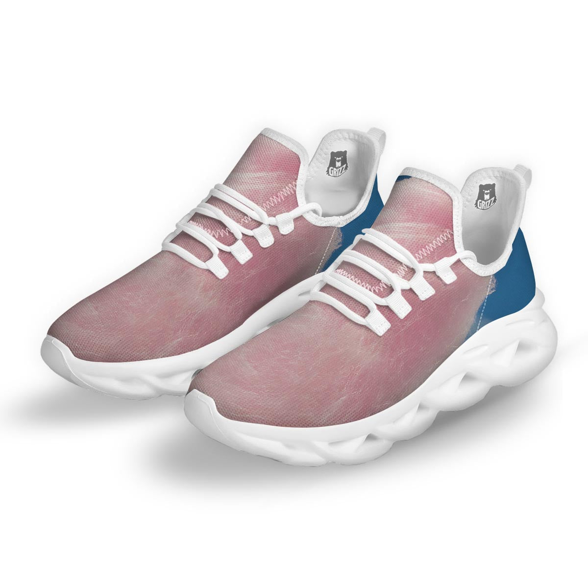 Cotton Candy Sweet Print White Running Shoes-grizzshop