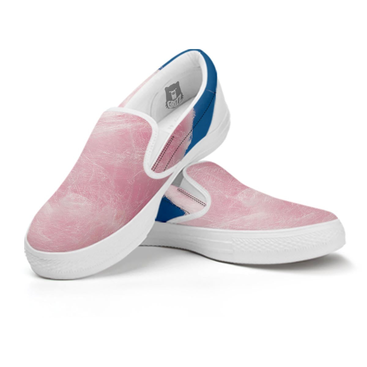 Cotton Candy Sweet Print White Slip On Shoes-grizzshop