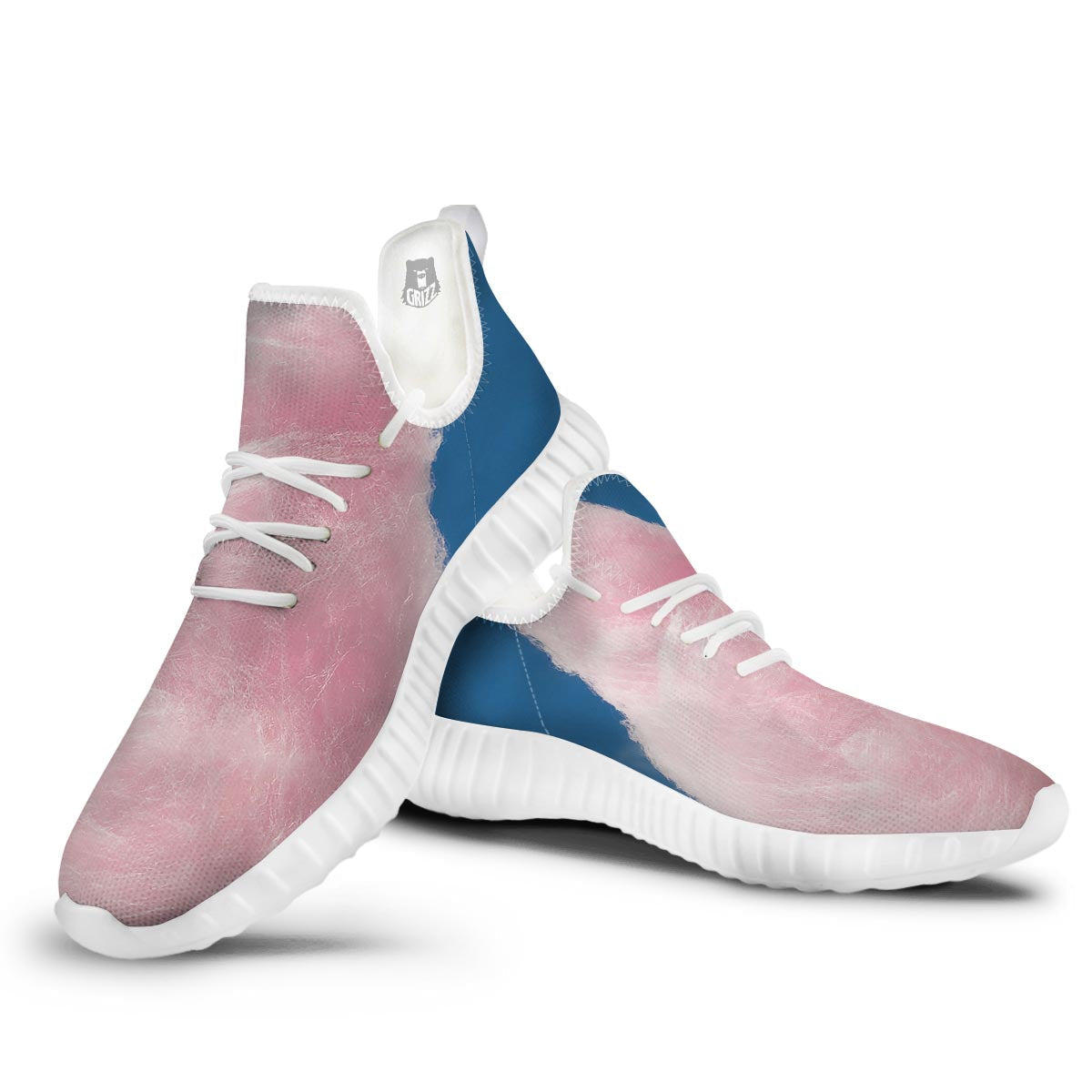 Cotton Candy Sweet Print White Walking Shoes-grizzshop