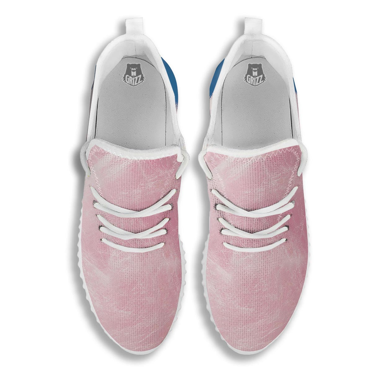 Cotton Candy Sweet Print White Walking Shoes-grizzshop