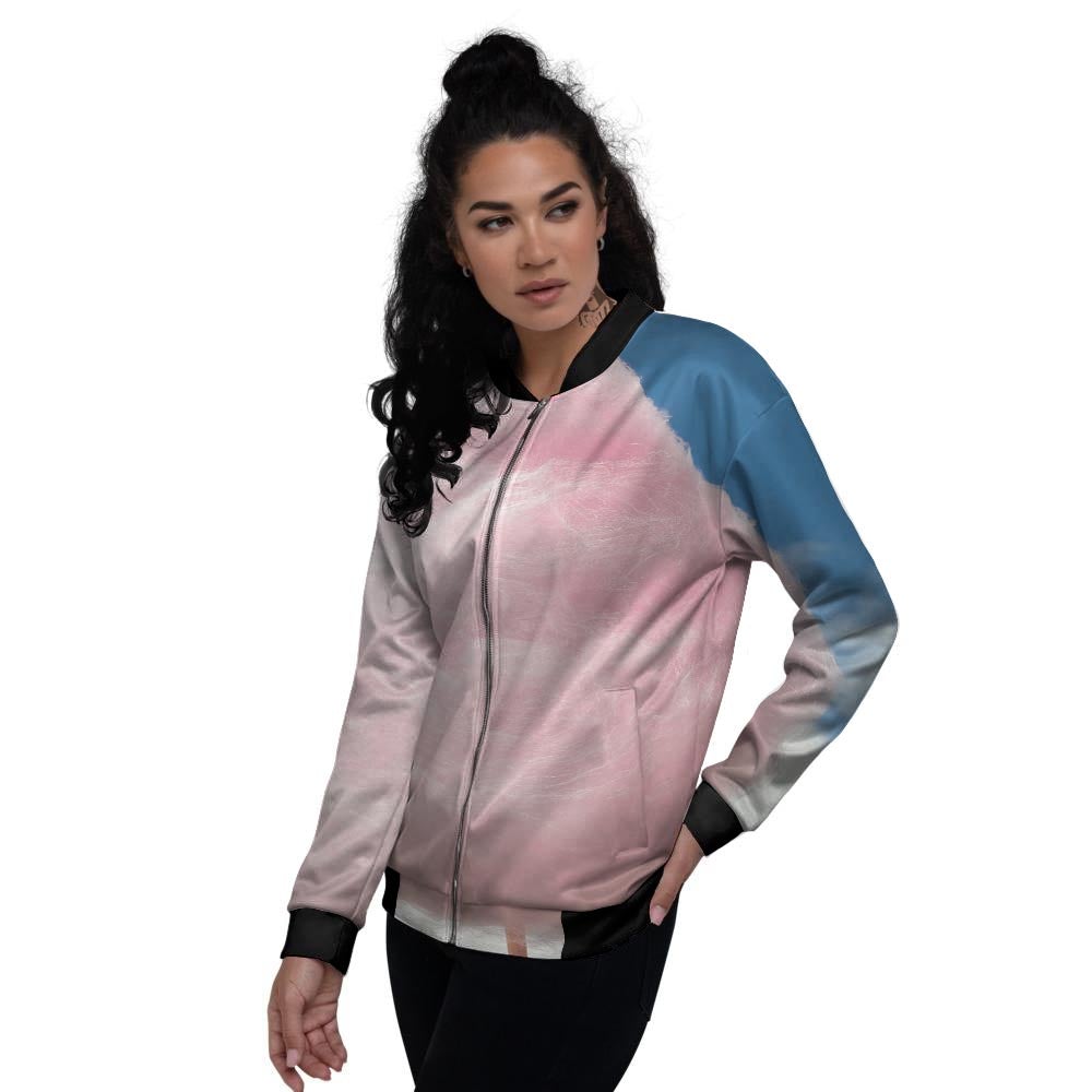 Cotton Candy Sweet Print Women's Bomber Jacket-grizzshop