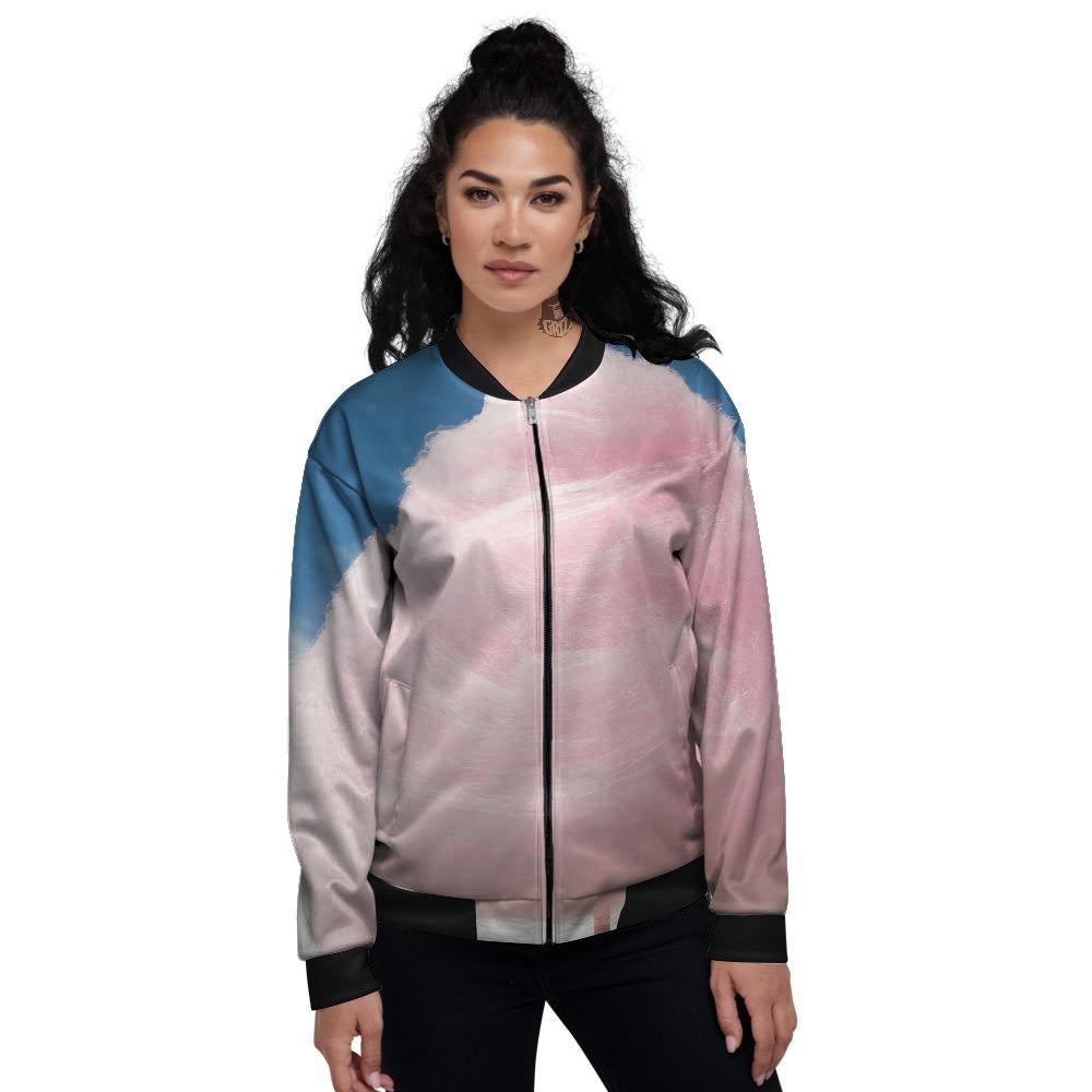 Cotton Candy Sweet Print Women's Bomber Jacket-grizzshop