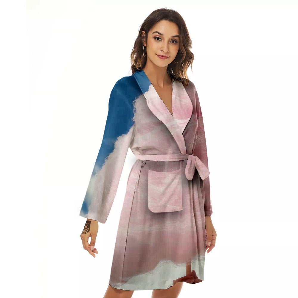 Cotton Candy Sweet Print Women's Robe-grizzshop