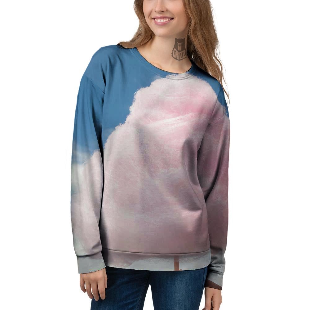 Cotton Candy Sweet Print Women's Sweatshirt-grizzshop