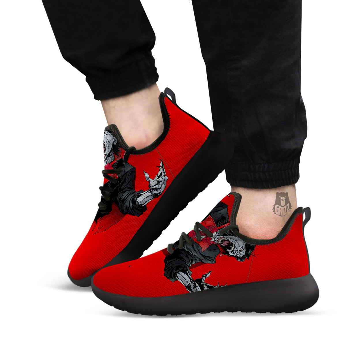 Count Dracula Print Black Athletic Shoes-grizzshop