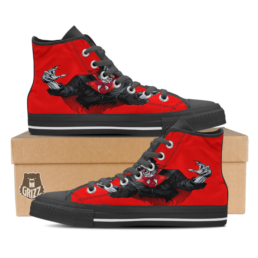 Count Dracula Print Black High Top Shoes-grizzshop