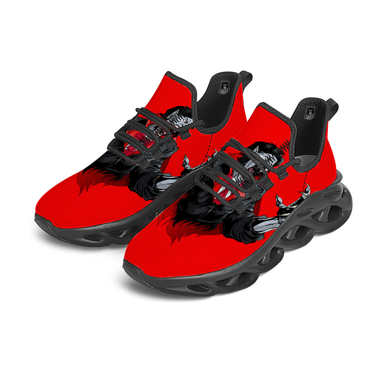 Count Dracula Print Black Running Shoes-grizzshop