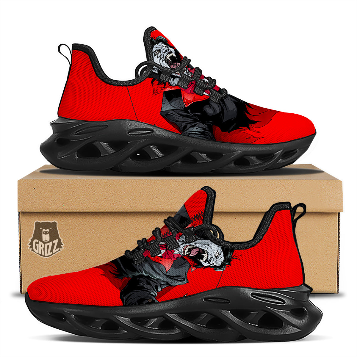 Count Dracula Print Black Running Shoes-grizzshop