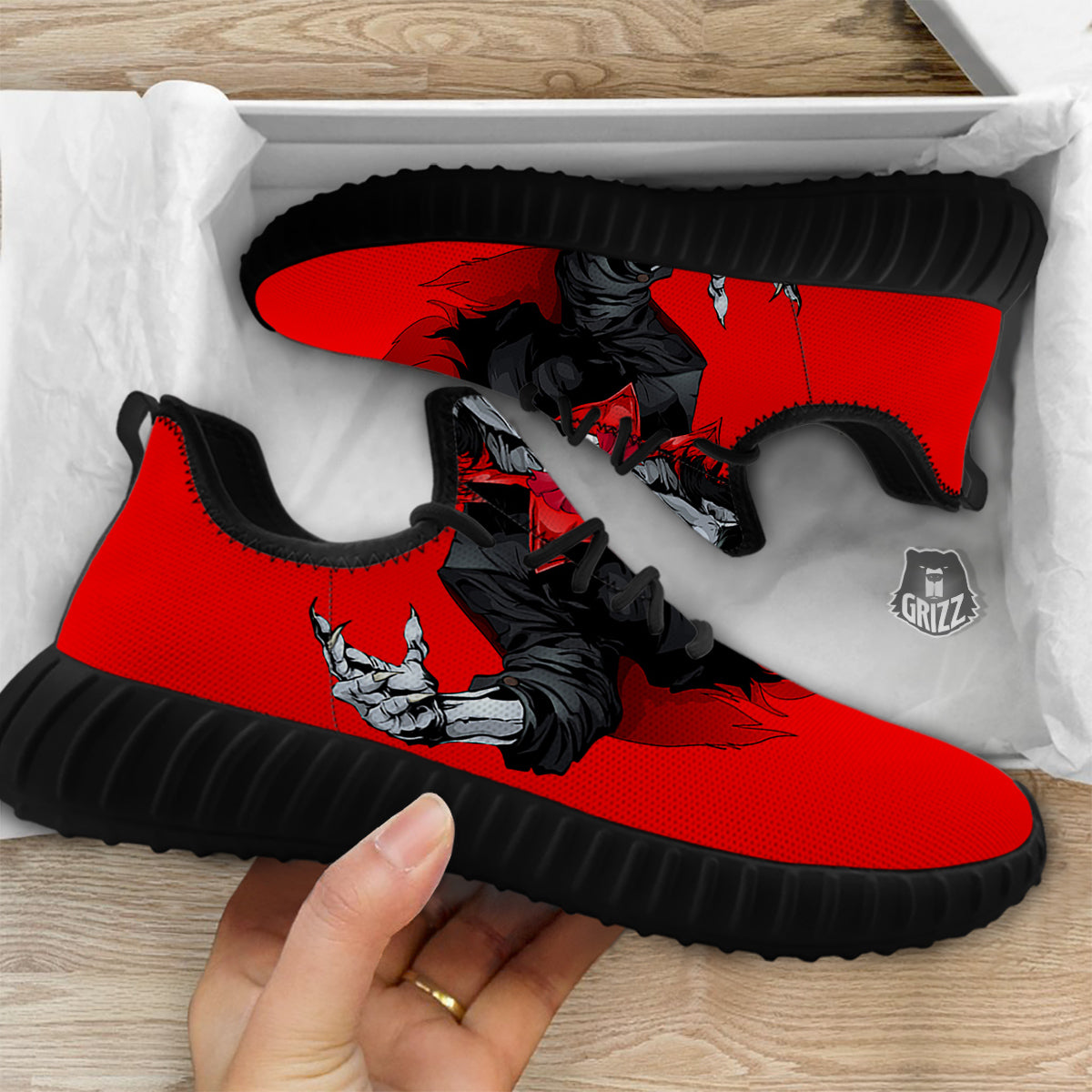 Count Dracula Print Black Walking Shoes-grizzshop