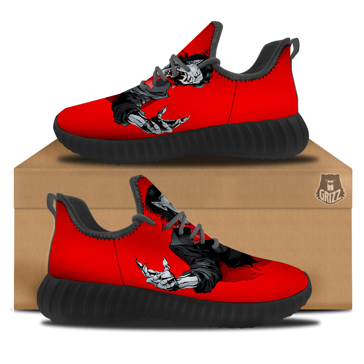 Count Dracula Print Black Walking Shoes-grizzshop