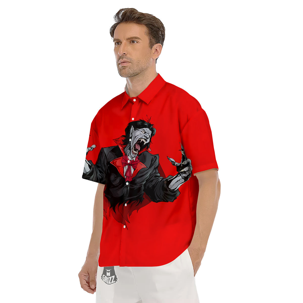 Count Dracula Print Men's Short Sleeve Shirts-grizzshop