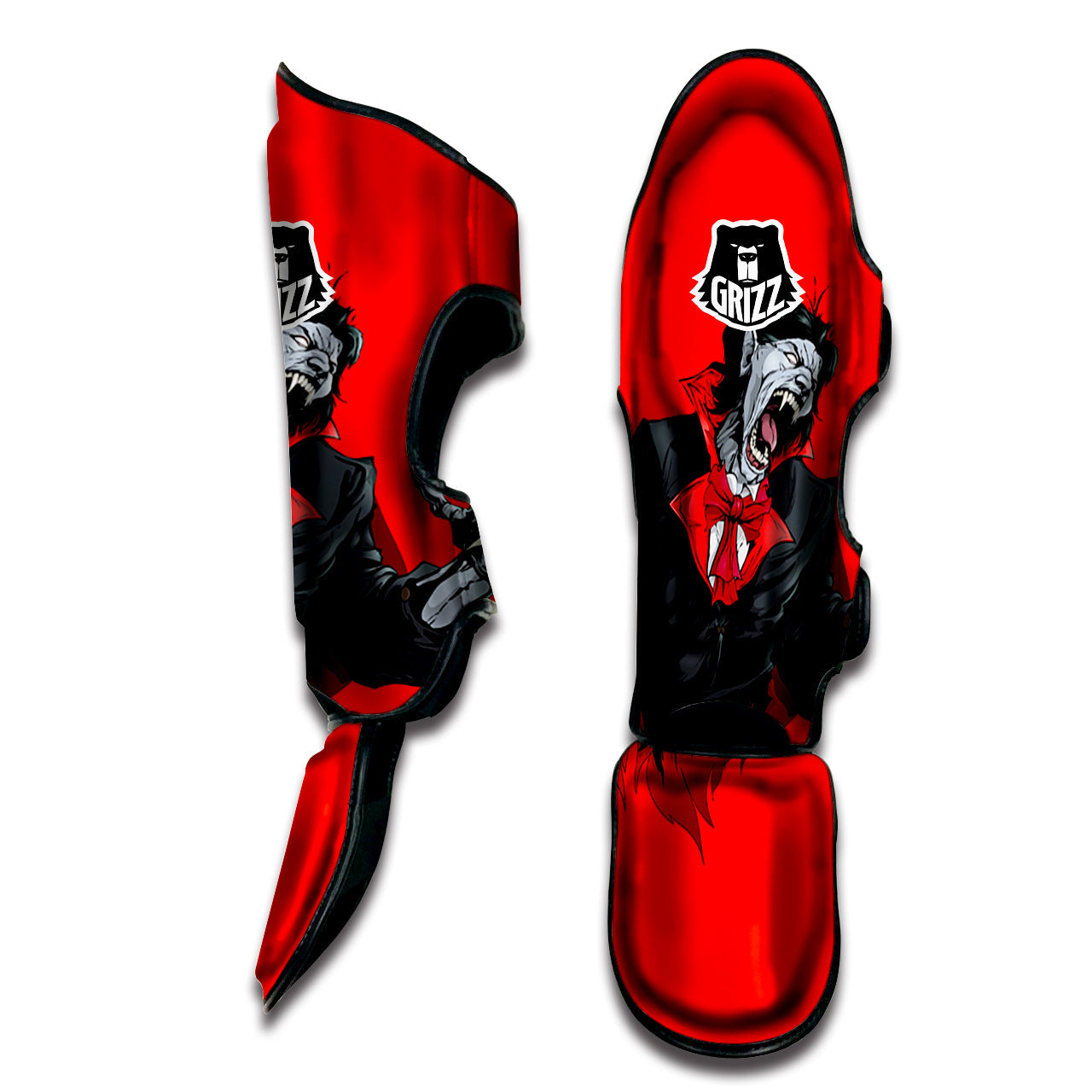 Count Dracula Print Muay Thai Shin Guards-grizzshop