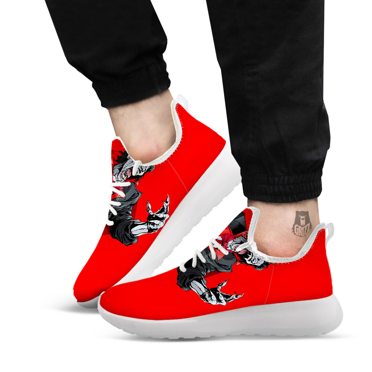 Count Dracula Print White Athletic Shoes-grizzshop