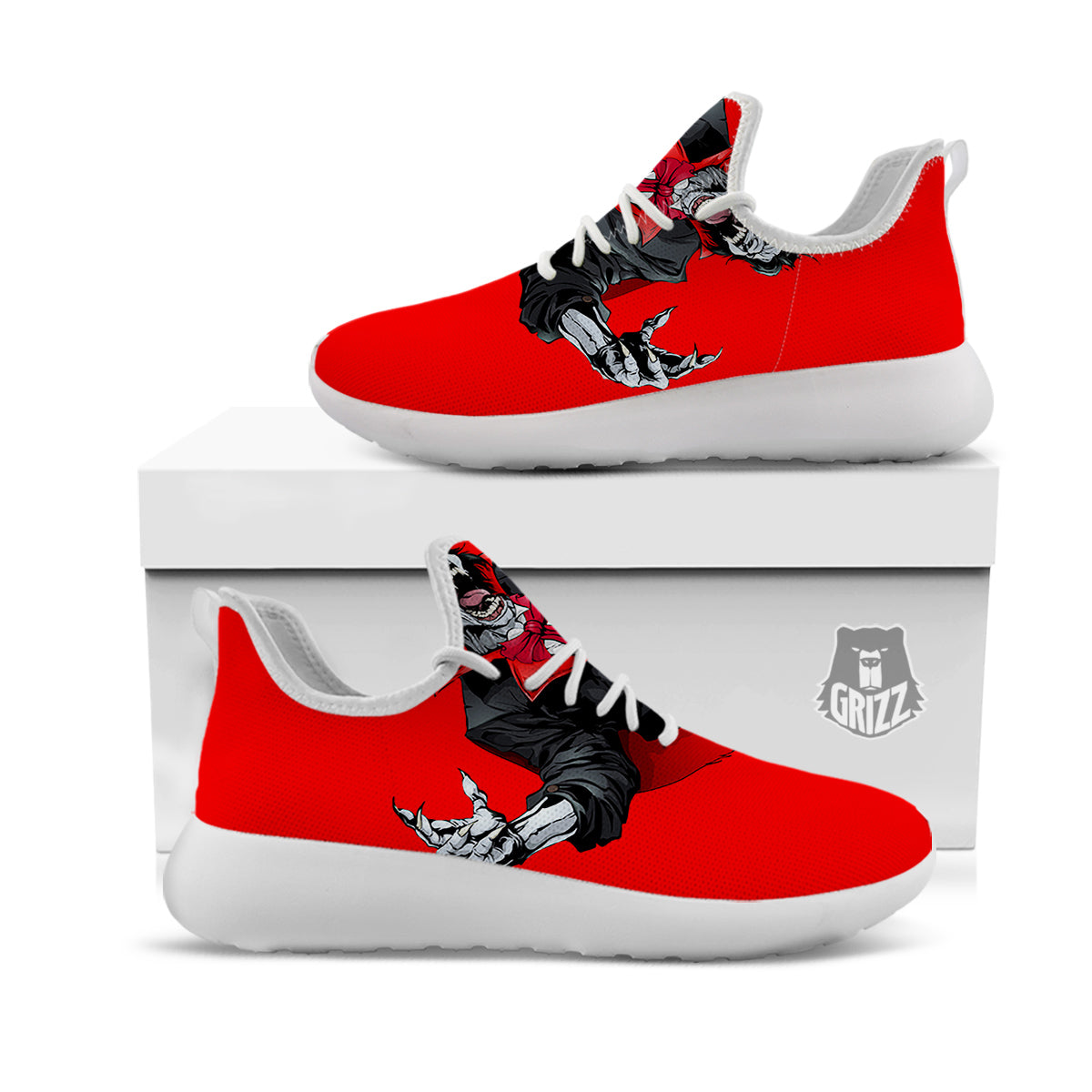 Count Dracula Print White Athletic Shoes-grizzshop