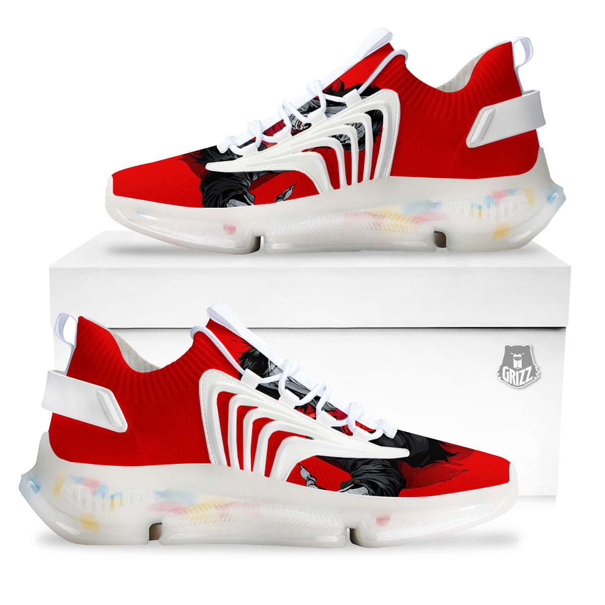 Count Dracula Print White Gym Shoes-grizzshop