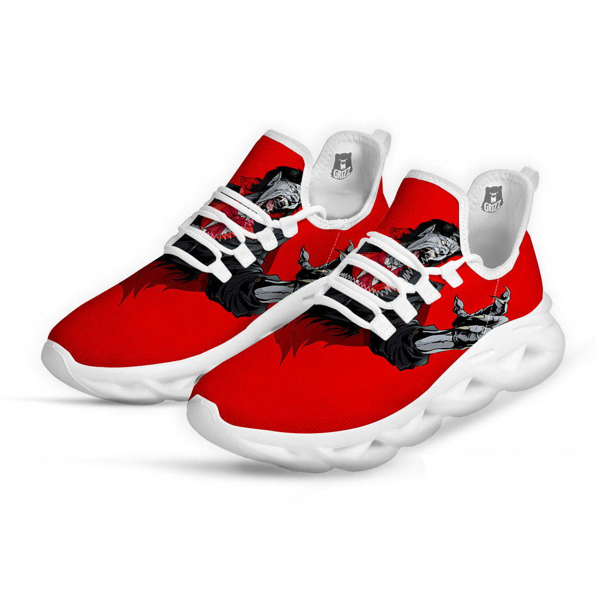 Count Dracula Print White Running Shoes-grizzshop
