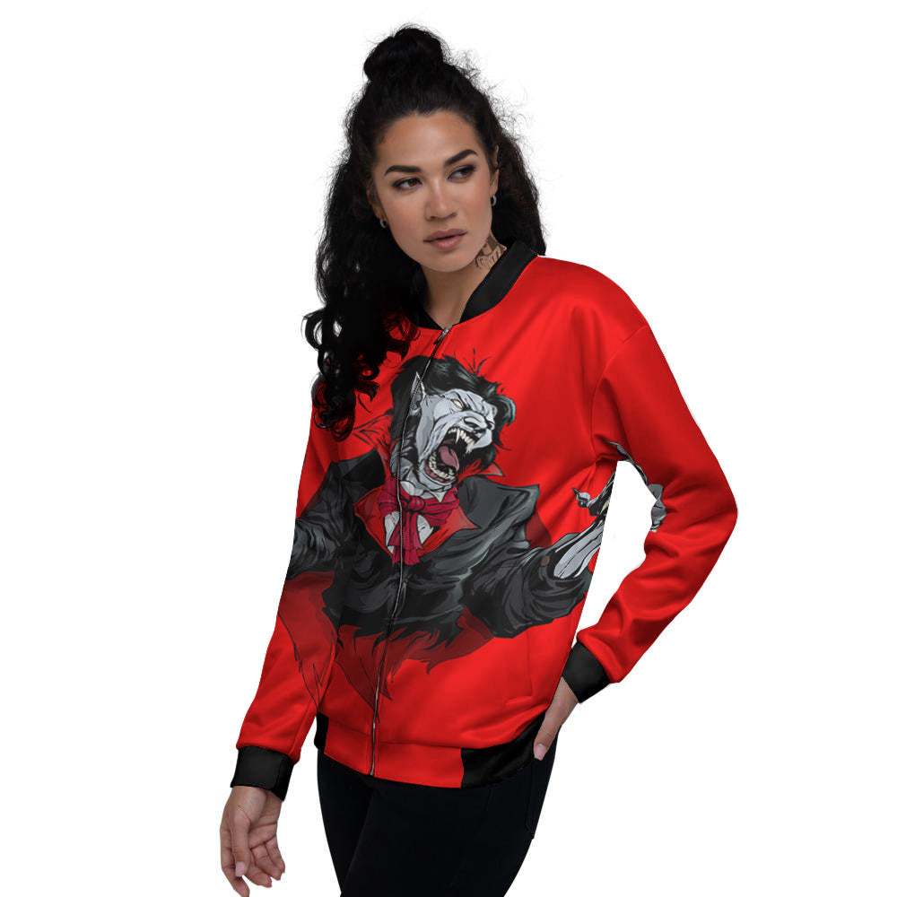 Count Dracula Print Women's Bomber Jacket-grizzshop