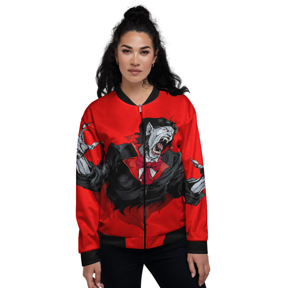 Count Dracula Print Women's Bomber Jacket-grizzshop
