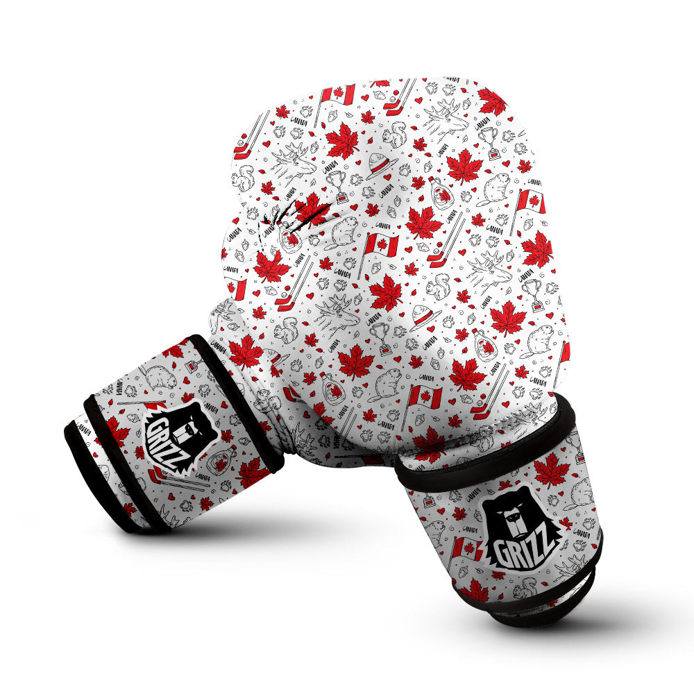 Country Canada Print Pattern Boxing Gloves-grizzshop