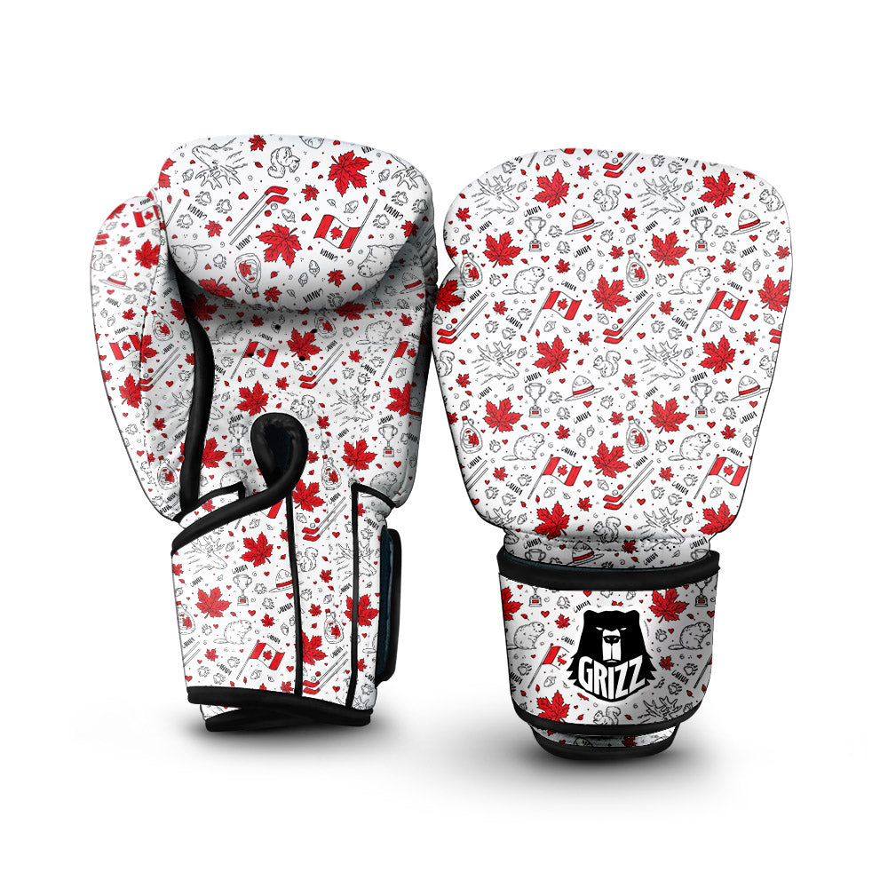 Country Canada Print Pattern Boxing Gloves-grizzshop