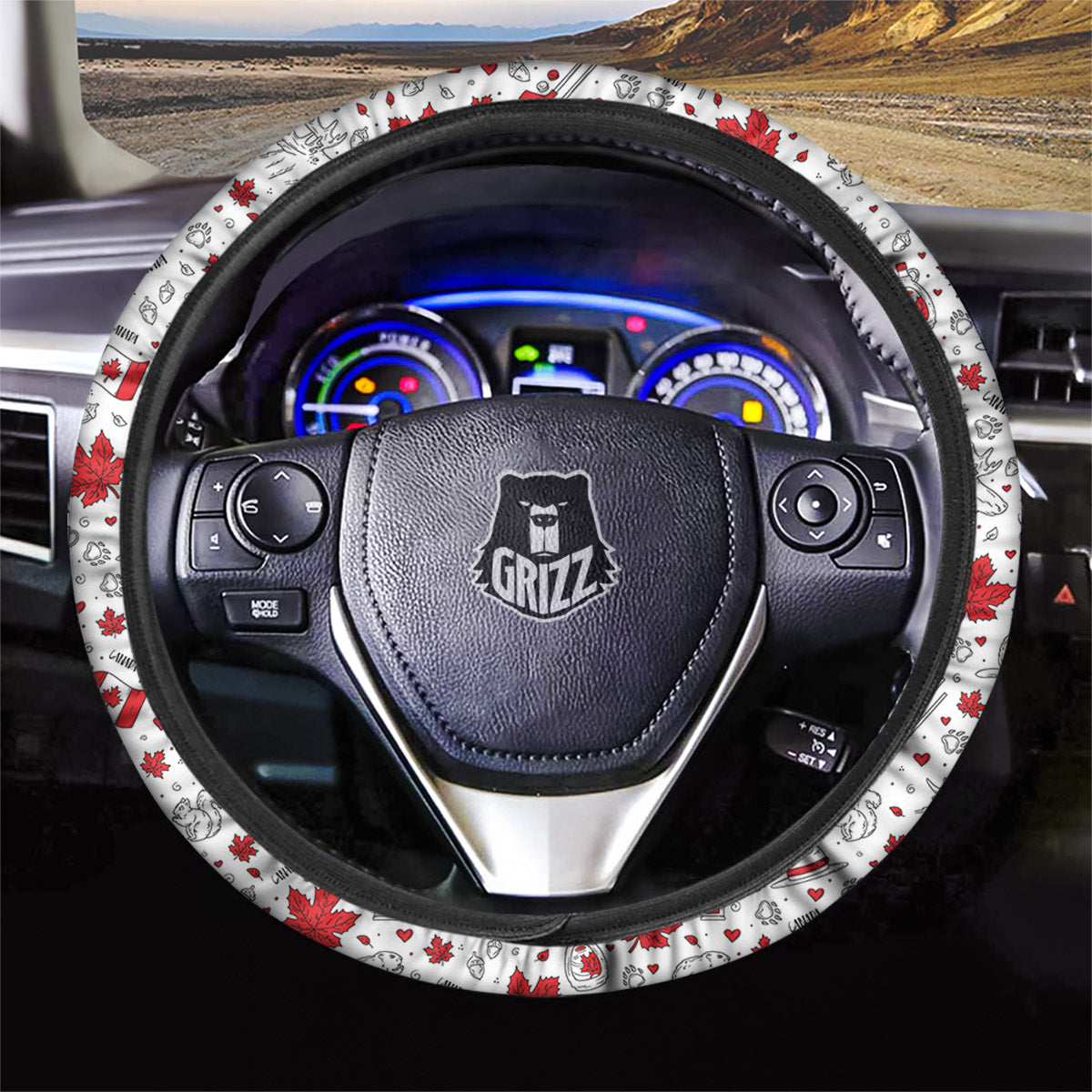 Country Canada Print Pattern Car Steering Wheel Cover-grizzshop