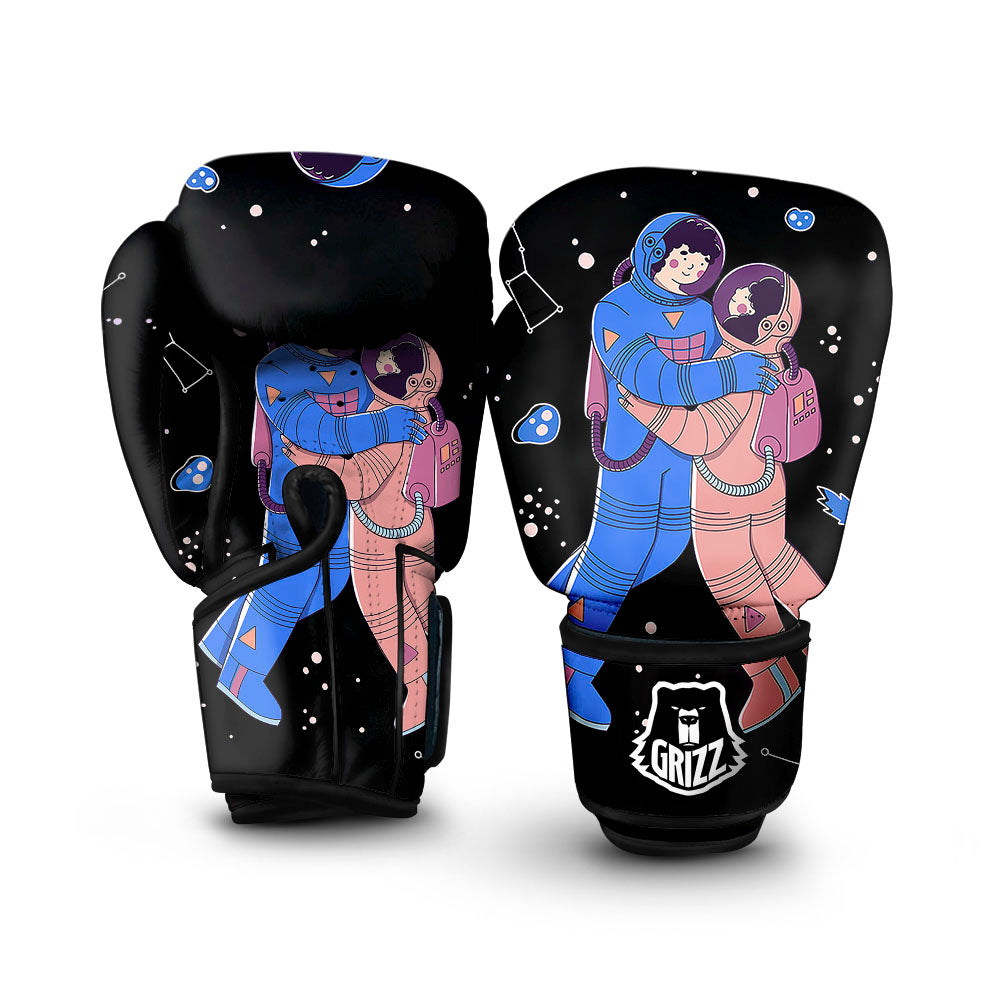Couple Astronaut Travel In Space Print Boxing Gloves-grizzshop