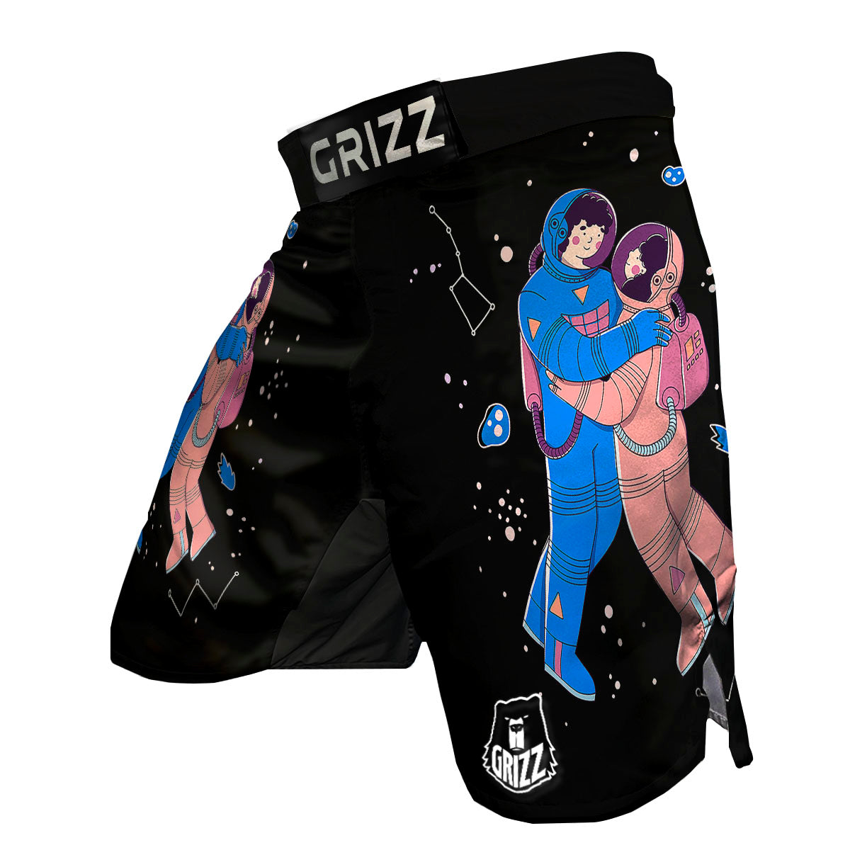 Couple Astronaut Travel In Space Print MMA Shorts-grizzshop