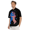 Couple Astronaut Travel In Space Print Men's Short Sleeve Shirts-grizzshop