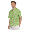 Cow And Green Grass Print Pattern Men's Short Sleeve Shirts-grizzshop