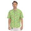 Cow And Green Grass Print Pattern Men's Short Sleeve Shirts-grizzshop