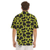 Cow Black And Lime Green Print Pattern Men's Short Sleeve Shirts-grizzshop