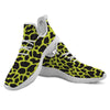 Cow Black And Lime Green Print Pattern White Athletic Shoes-grizzshop