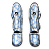 Cow Blue And White Print Pattern Muay Thai Shin Guards-grizzshop