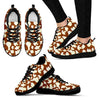 Cow Brown Pattern Print Black Sneaker Shoes For Men Women-grizzshop