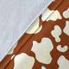 Cow Brown Pattern Print Blanket-grizzshop