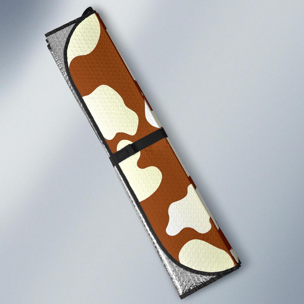 Cow Brown Pattern Print Car Sun Shade-grizzshop