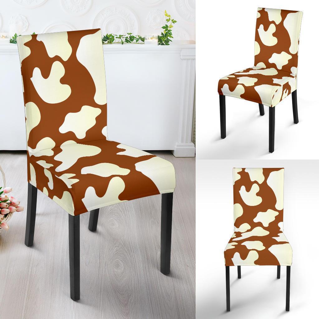 Cow Brown Pattern Print Chair Cover-grizzshop