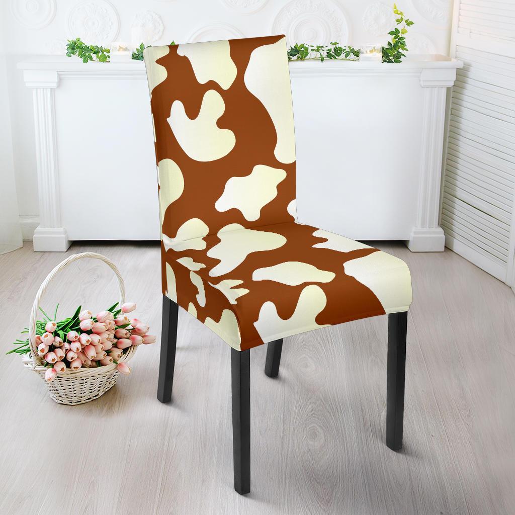 Cow Brown Pattern Print Chair Cover-grizzshop