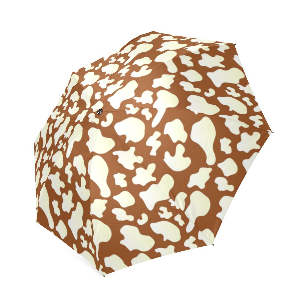 Cow Brown Pattern Print Foldable Umbrella-grizzshop
