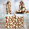 Cow Brown Pattern Print Hooded Blanket-grizzshop